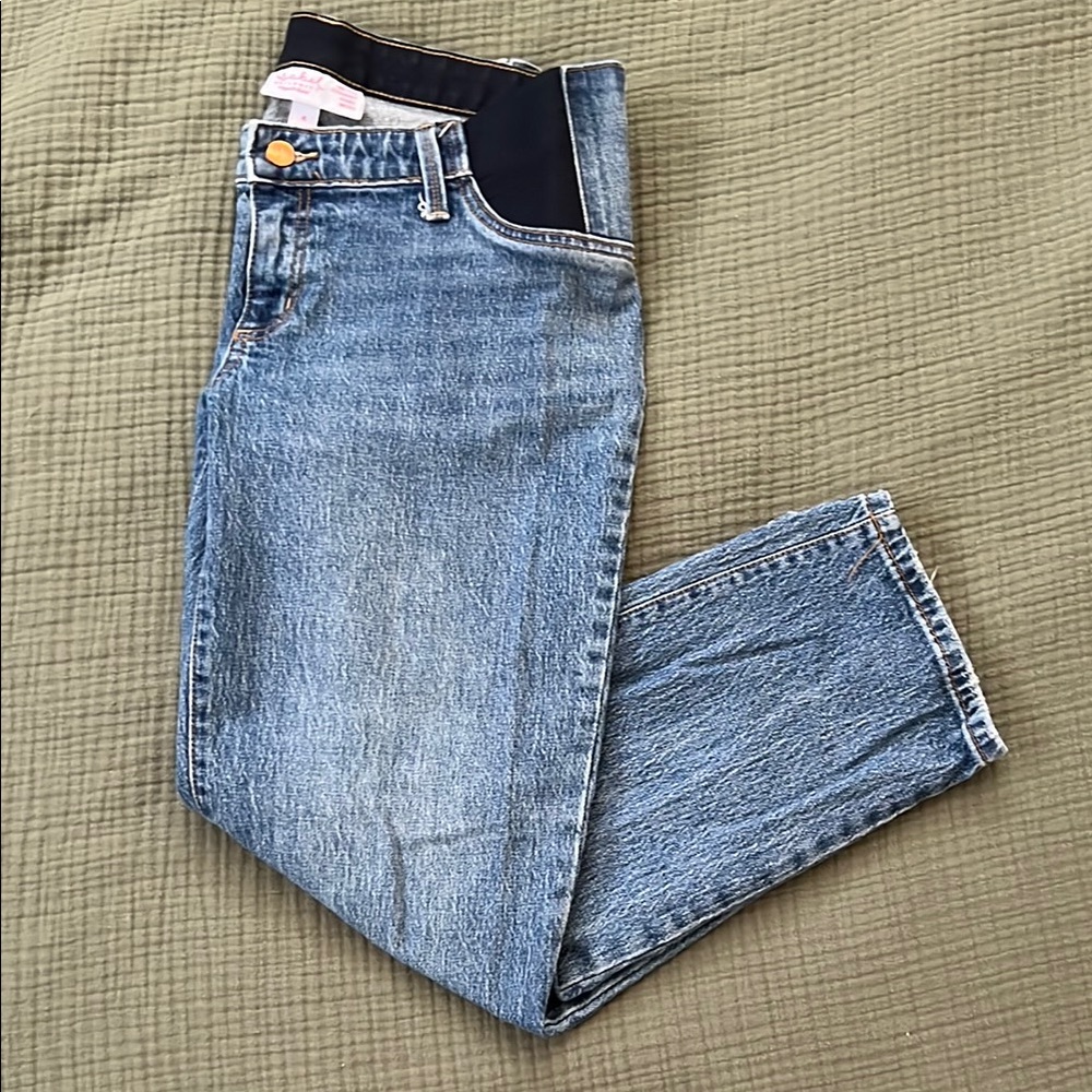 Maternity Vintage Wash Straight Jeans